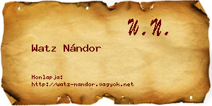 Watz Nándor névjegykártya