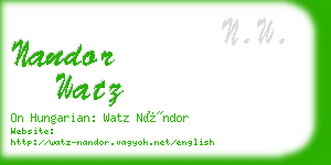 nandor watz business card